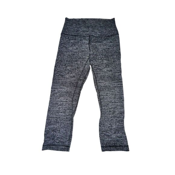 Lululemon Align Crop 21" Women's 6 Twillines Ice Grey Black Nulu High Rise - Picture 1 of 4